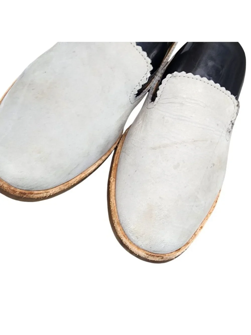 UGG Shoes Womens Size 7 Vista Gray Nubuck Leather Slip On Loafer *Read*